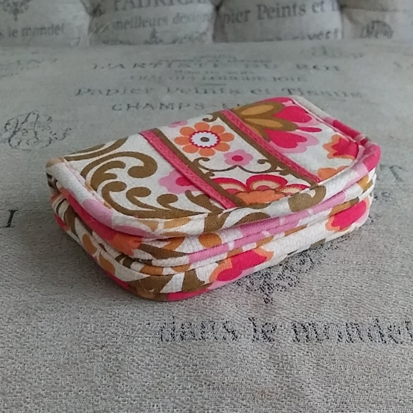 Vera Bradley Card Holder Orange & Pink - Picture 1 of 14